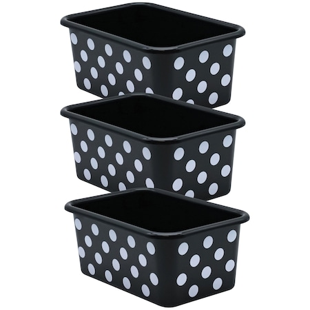 Teacher Created Resources Storage Bin, Plastic, Black/White, 3 PK 20402